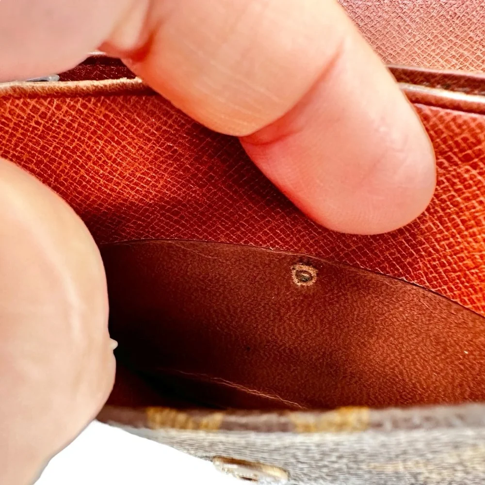 Authentic Louis Vuitton Vintage Monogram Leather & Gold Trim Tresor Wallet - Picture 12 of 12